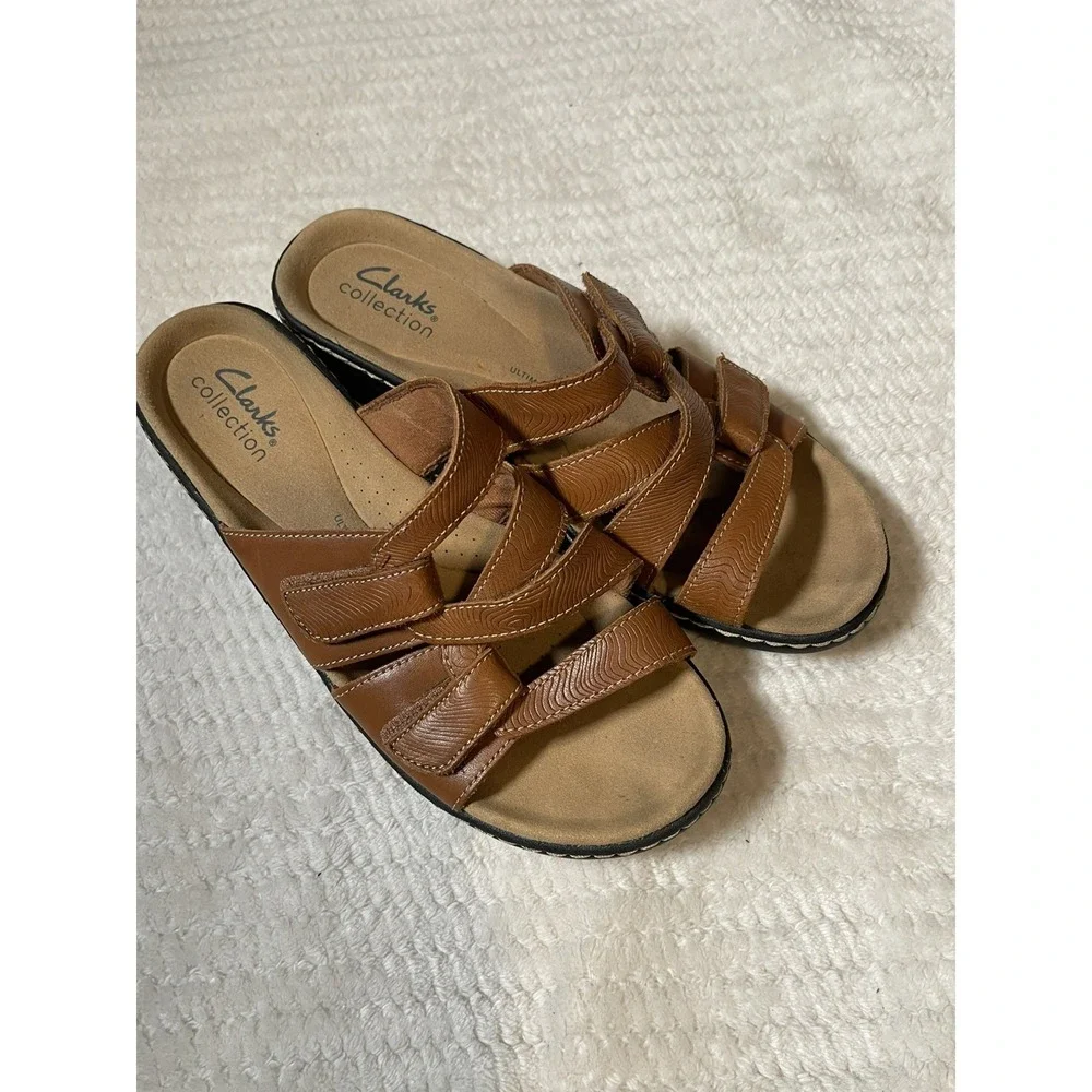 Clarks Collection Women's 7 Merliah Karli Strappy Sandal Shoe Tan Brown